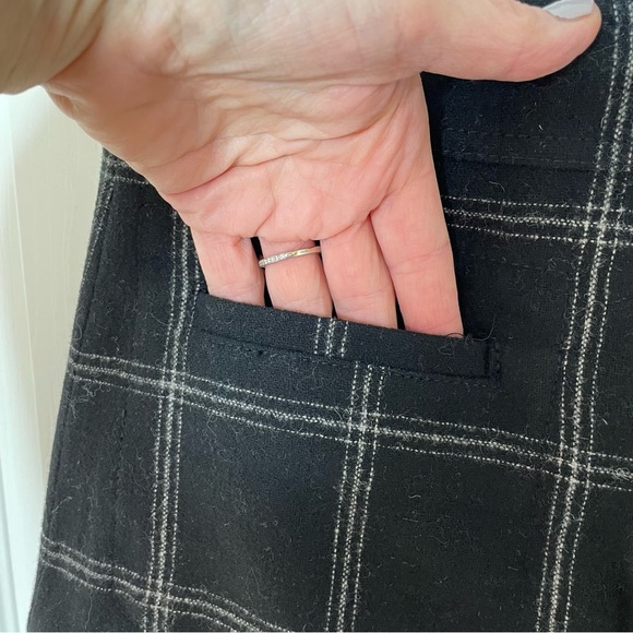 Madewell Fireside Black White Windowpane Wool Blend Academia Mini Skirt Size 00 - Picture 5 of 6